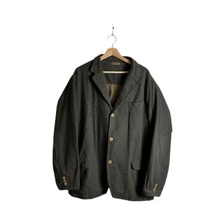 CP Shades Large Green Linen Cotton Tweed Sports Coat Blazer Jacket Lagenlook